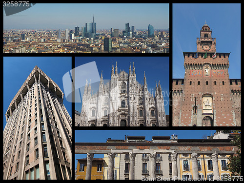 Image of Milan landmarks collage