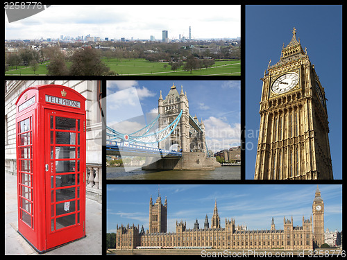 Image of London landmarks collage