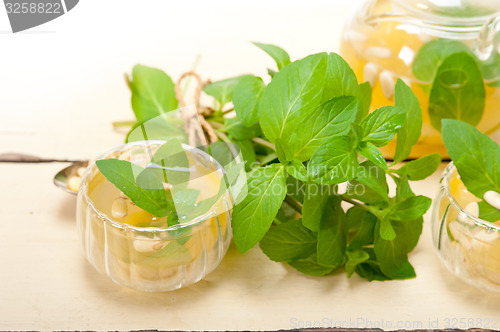 Image of Arab traditional mint and pine nuts tea