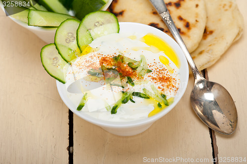 Image of Arab middle east goat yogurt and cucumber salad 