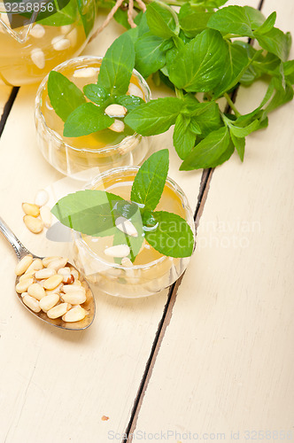 Image of Arab traditional mint and pine nuts tea