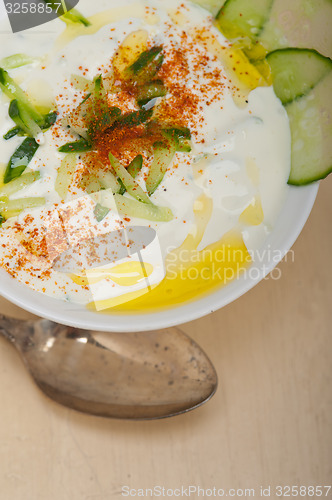 Image of Arab middle east goat yogurt and cucumber salad 