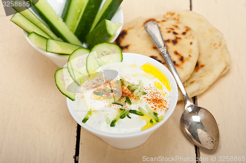 Image of Arab middle east goat yogurt and cucumber salad 