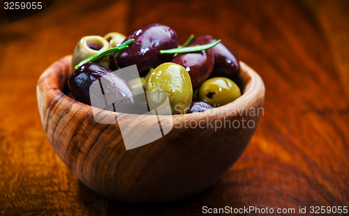 Image of Green and black olives