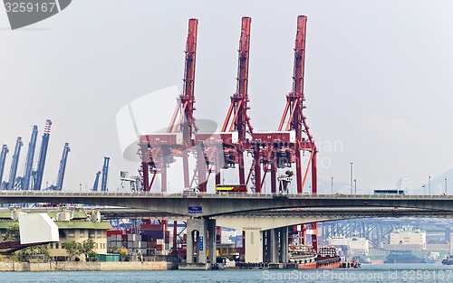 Image of Containers at Hong Kong commercial port