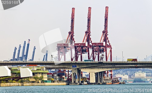 Image of Containers at Hong Kong commercial port