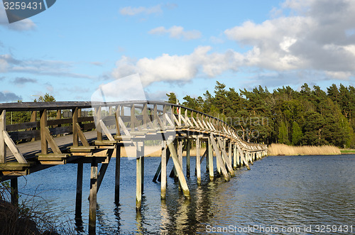 Image of Old wooden footbridge