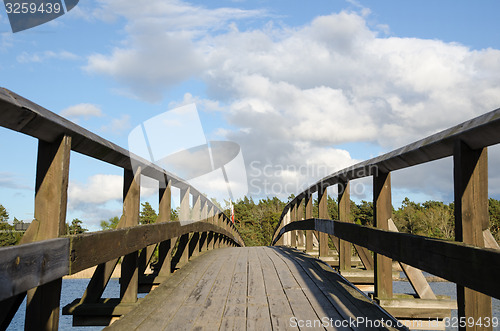 Image of Wooden footbridge closeup