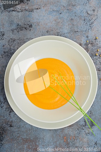 Image of Pumpkin cream soup on the table