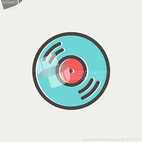 Image of Vinyl disc thin line icon