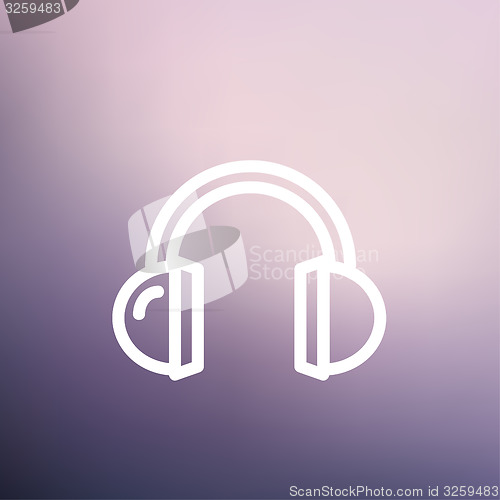 Image of Headphone thin line icon