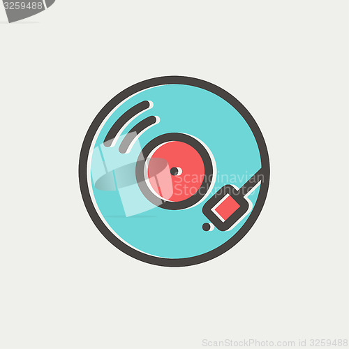 Image of Phonograph turntable thin line icon