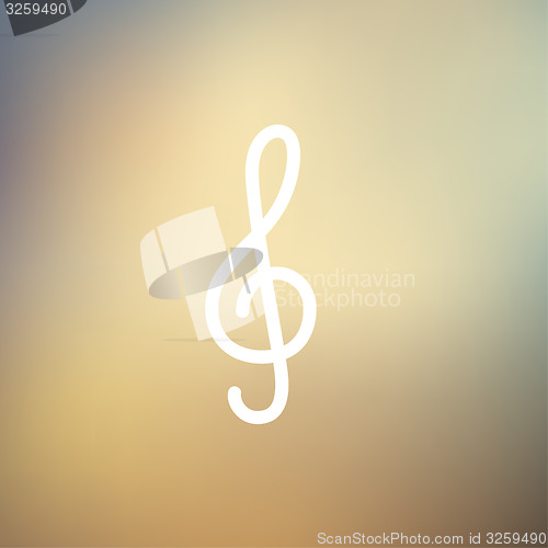 Image of G-clef thin line icon