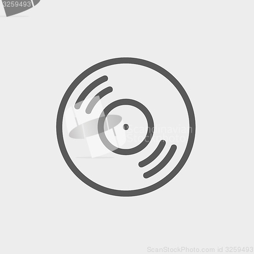 Image of Vinyl disc thin line icon