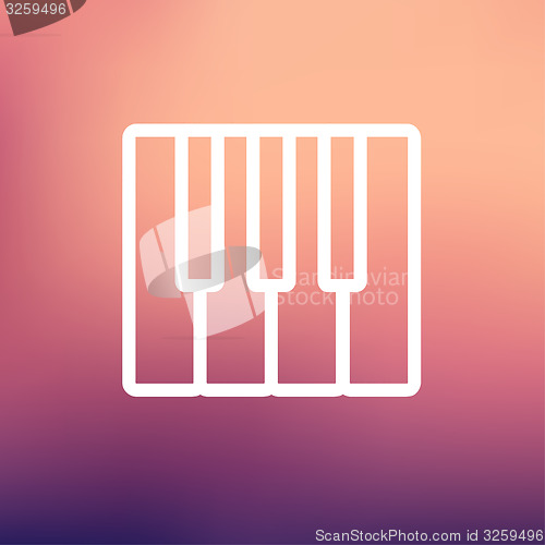 Image of Piano keys thin line icon