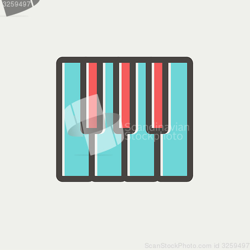 Image of Piano keys thin line icon