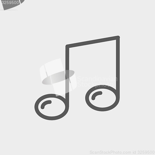 Image of Music note thin line icon