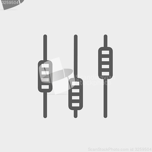 Image of Sliders or faders control board thin line icon