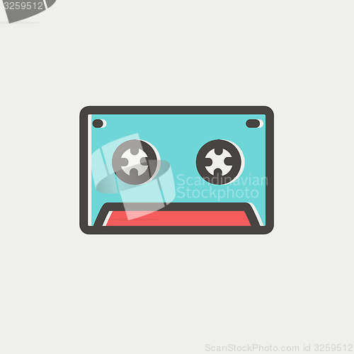 Image of Cassette tape thin line icon