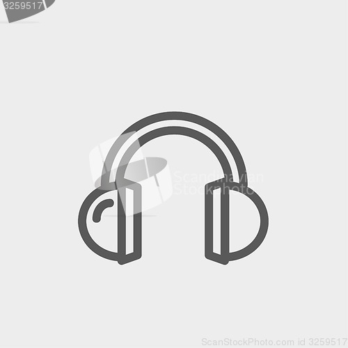 Image of Headphone thin line icon