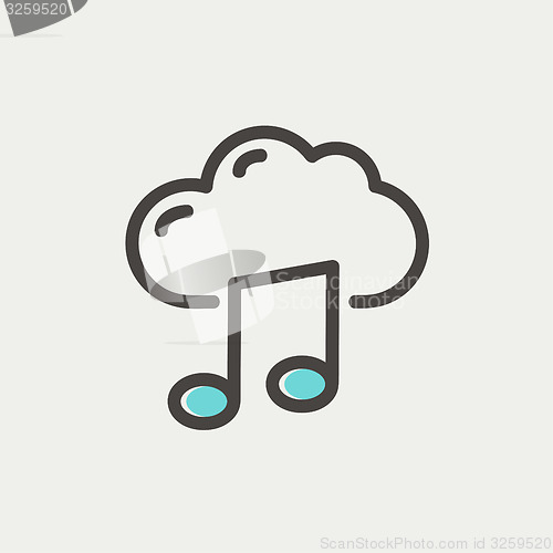 Image of Cloud melody thin line icon