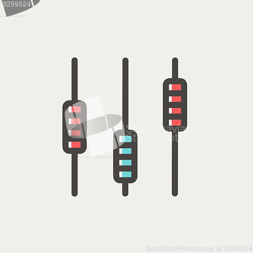 Image of Sliders or faders control board thin line icon