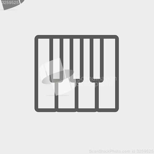 Image of Piano keys thin line icon