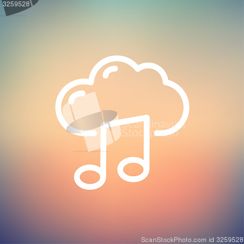 Image of Cloud melody thin line icon