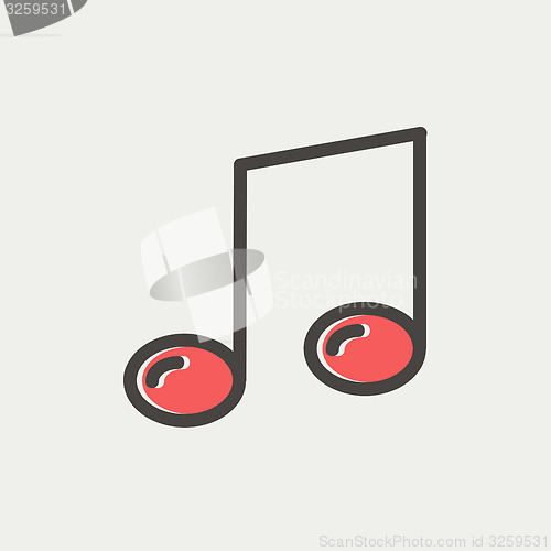 Image of Music note thin line icon