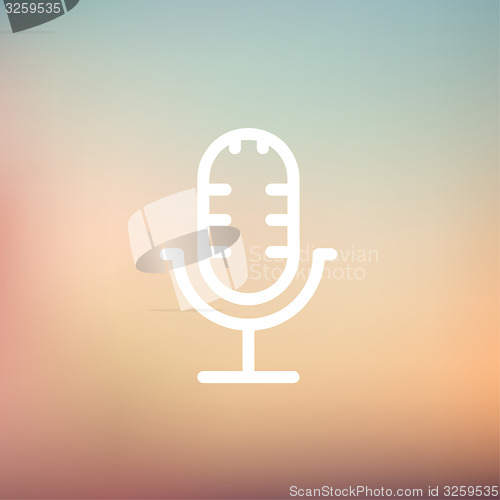 Image of Retro microphone thin line icon