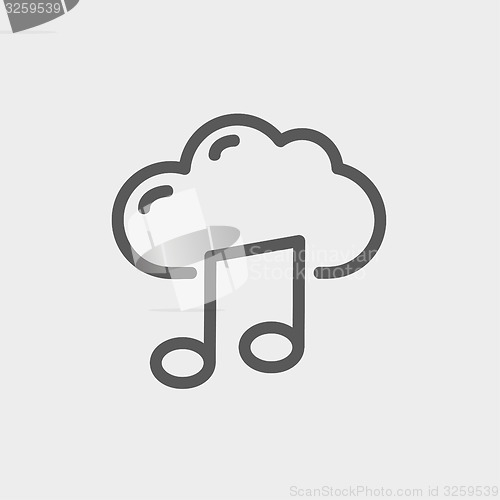 Image of Cloud melody thin line icon