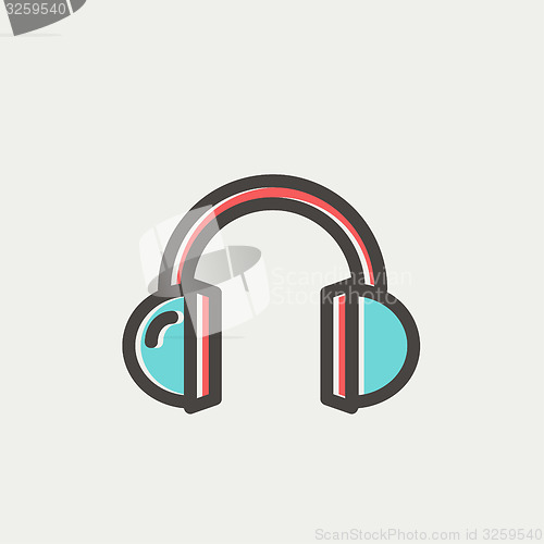 Image of Headphone thin line icon