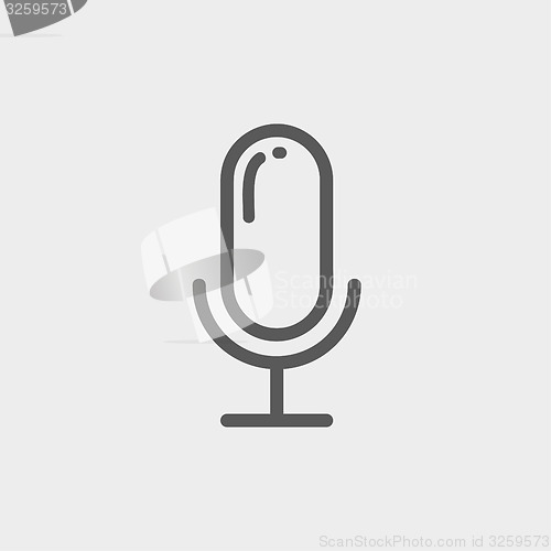 Image of Old microphone thin line icon