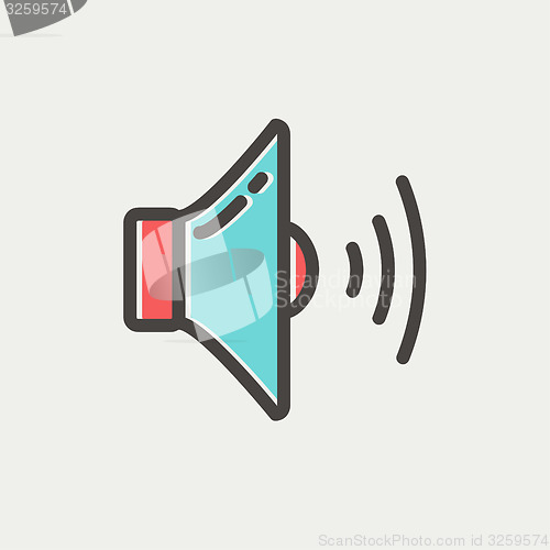 Image of Loudspeaker thin line icon