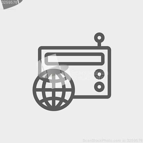 Image of Vintage world radio thin line icon