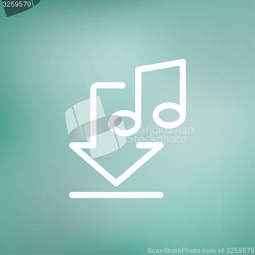 Image of Downloaded music thin line icon