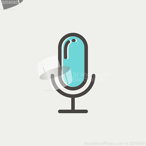 Image of Old microphone thin line icon