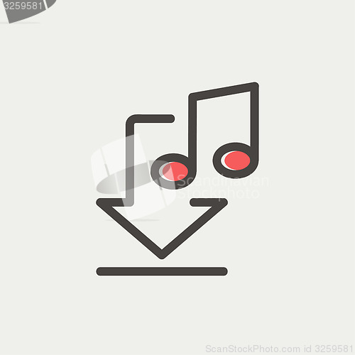 Image of Downloaded music thin line icon