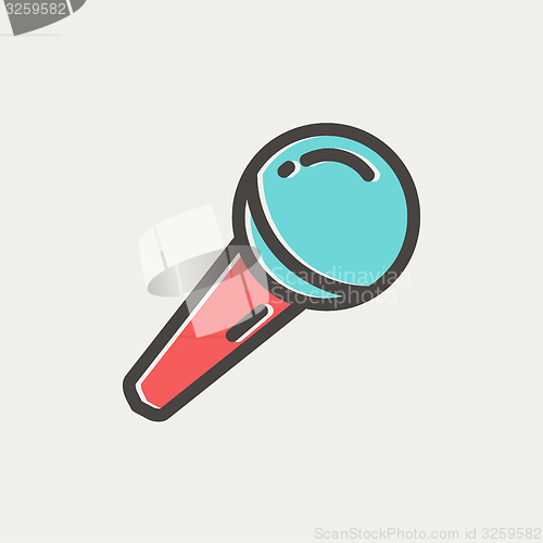 Image of Wireless microphone thin line icon