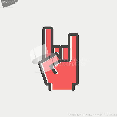 Image of Rock hand thin line icon