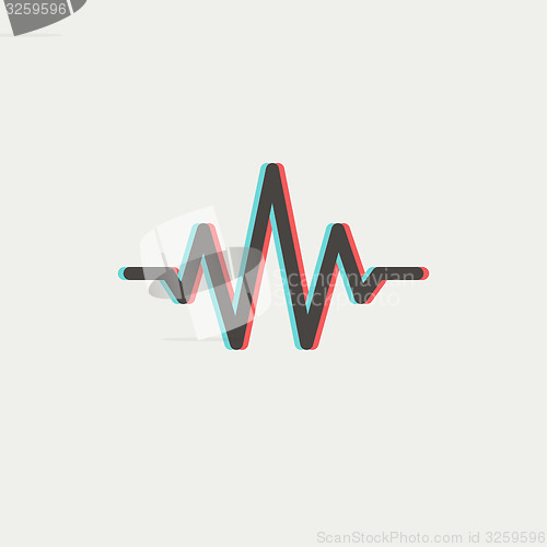 Image of Sound wave beats thin line icon