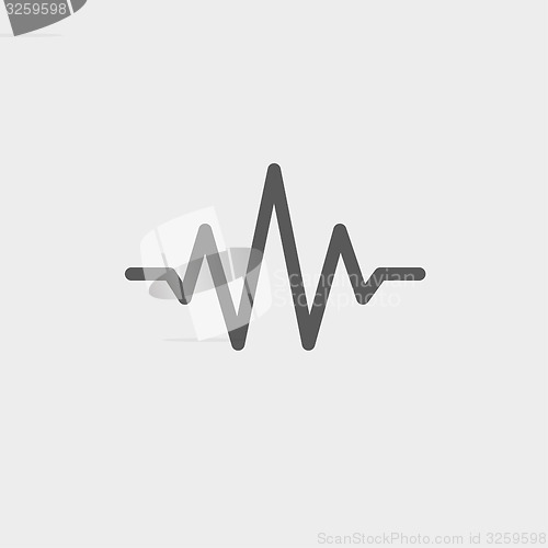 Image of Sound wave beats thin line icon