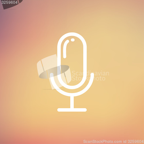 Image of Old microphone thin line icon