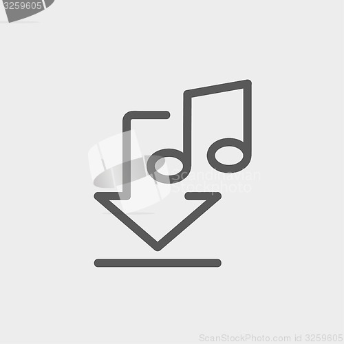 Image of Downloaded music thin line icon