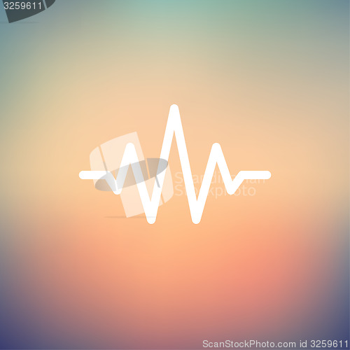 Image of Sound wave beats thin line icon