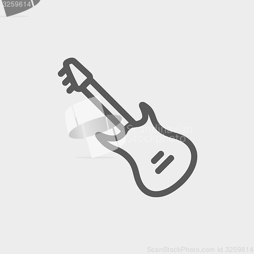 Image of Vintage electric guitar thin line icon