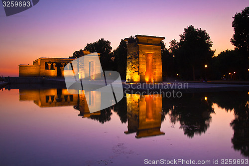 Image of Templo de debod in Madrid, Spain.