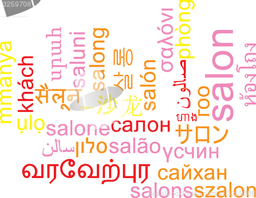 Image of Salon multilanguage wordcloud background concept