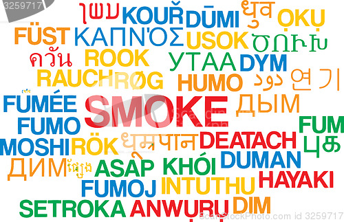 Image of Smoke multilanguage wordcloud background concept
