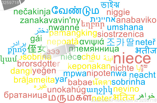 Image of Niece multilanguage wordcloud background concept